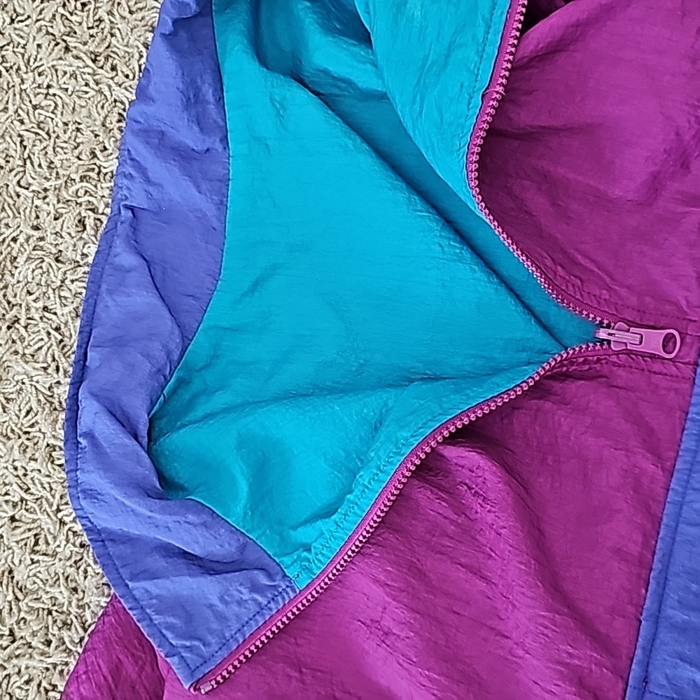 Vintage Columbia Reversible Pullover Windbreaker XL Zip Pouch Pocket Nylon - Picture 6 of 11